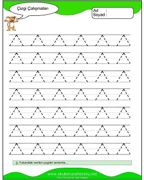 okul öncesi çizgi çalışmaları